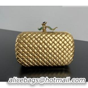 Promotional Bottega Veneta Knot Bag in Intrecciato Leather with Flower Clasp 826183 Gold-Tone 2025