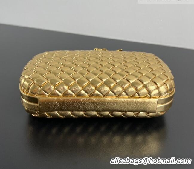 Promotional Bottega Veneta Knot Bag in Intrecciato Leather with Flower Clasp 826183 Gold-Tone 2025