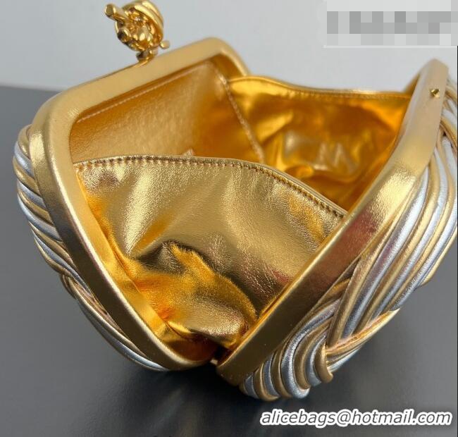 Top Design Bottega Veneta Knot Bag in Intrecciato Leather 804532 Silver/Gold 2026