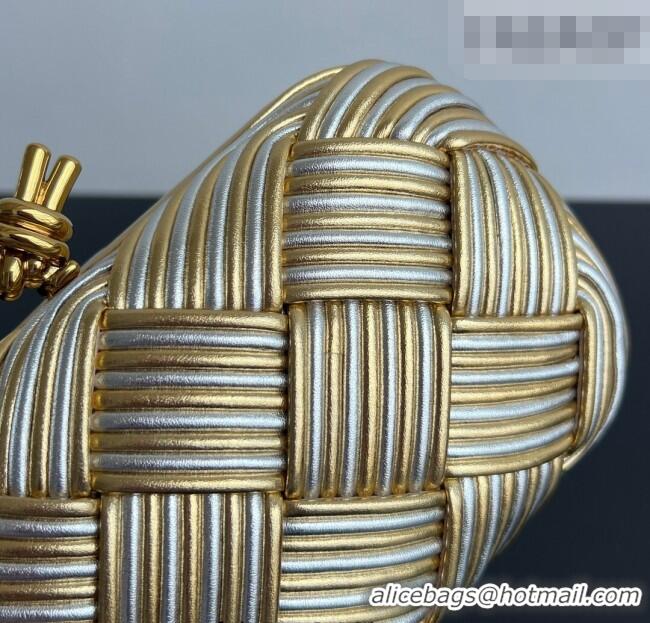 Top Design Bottega Veneta Knot Bag in Intrecciato Leather 804532 Silver/Gold 2026