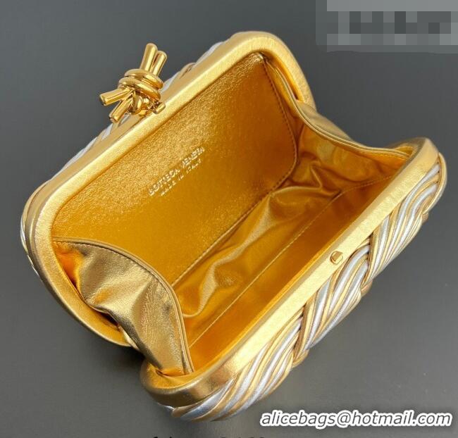 Top Design Bottega Veneta Knot Bag in Intrecciato Leather 804532 Silver/Gold 2026