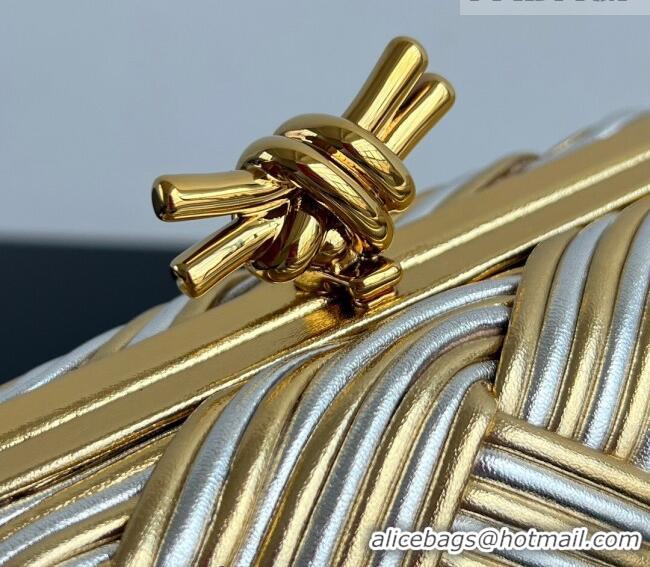 Top Design Bottega Veneta Knot Bag in Intrecciato Leather 804532 Silver/Gold 2026