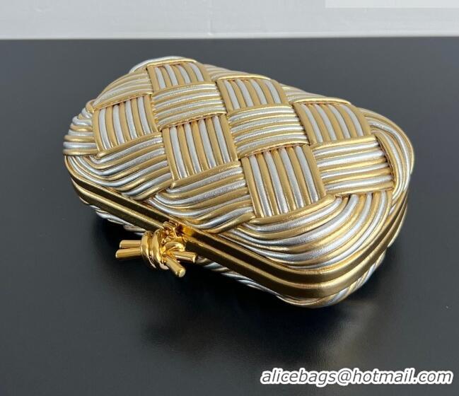 Top Design Bottega Veneta Knot Bag in Intrecciato Leather 804532 Silver/Gold 2026