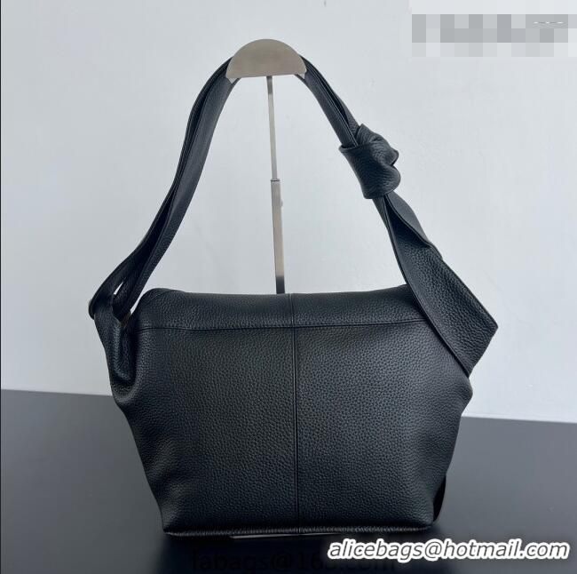 Top Grade Bottega Veneta Men's Small Sawyer Shoulder Bag in Grained Leather 815807 Black 2026