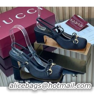 Popular Style Gucci Horsebit Slingback Pumps 6.5cm in Satin 850327 Black 2026