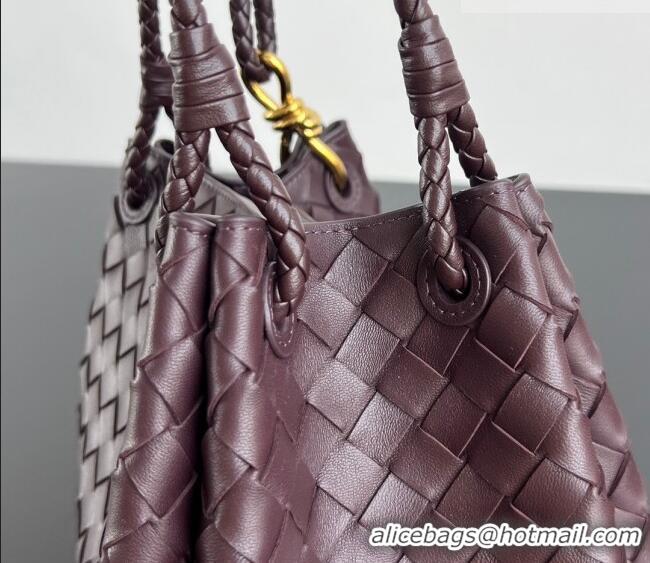 Promotional Bottega Veneta Parachute Medium Shoulder Bag in Intrecciato Leather 835921 Dark Barolo Red 2025