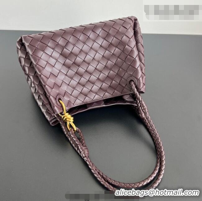 Promotional Bottega Veneta Parachute Medium Shoulder Bag in Intrecciato Leather 835921 Dark Barolo Red 2025