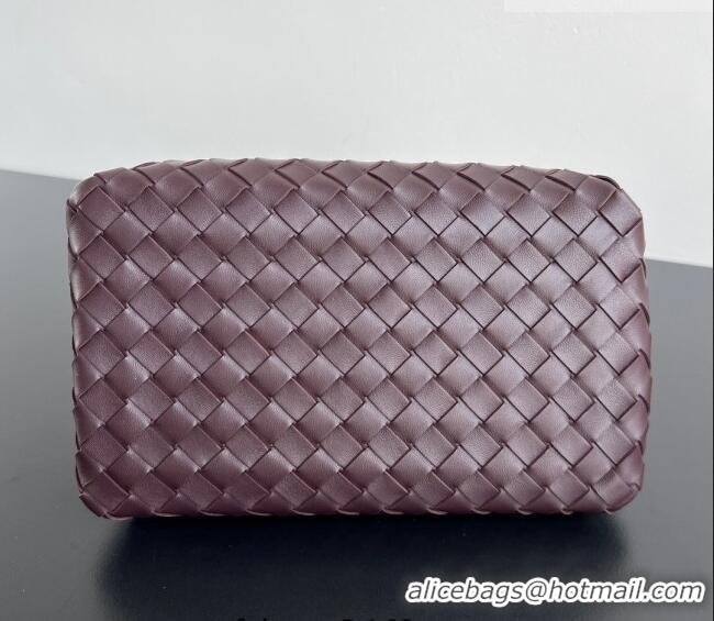 Promotional Bottega Veneta Parachute Medium Shoulder Bag in Intrecciato Leather 835921 Dark Barolo Red 2025