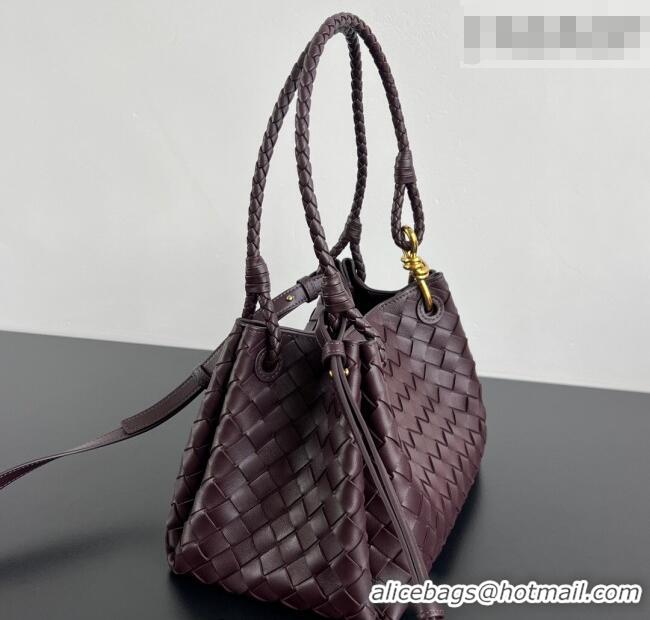 Promotional Bottega Veneta Parachute Medium Shoulder Bag in Intrecciato Leather 835921 Dark Barolo Red 2025