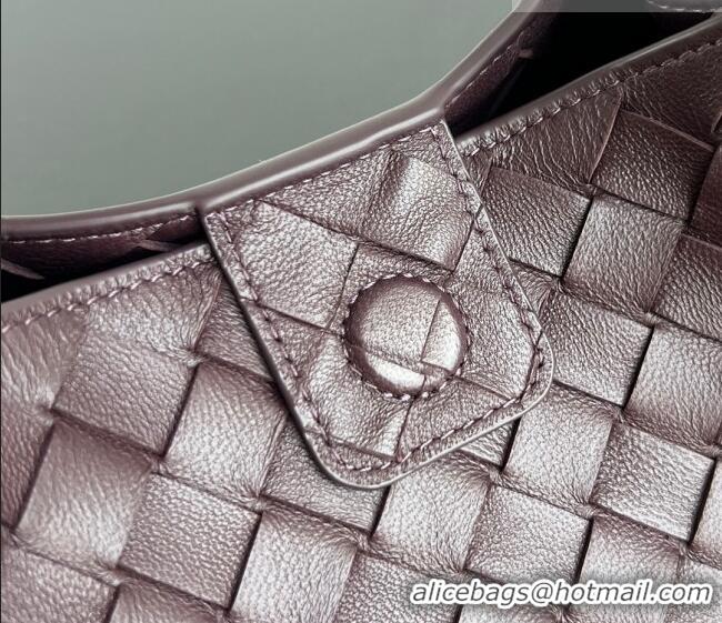 Promotional Bottega Veneta Parachute Medium Shoulder Bag in Intrecciato Leather 835921 Dark Barolo Red 2025