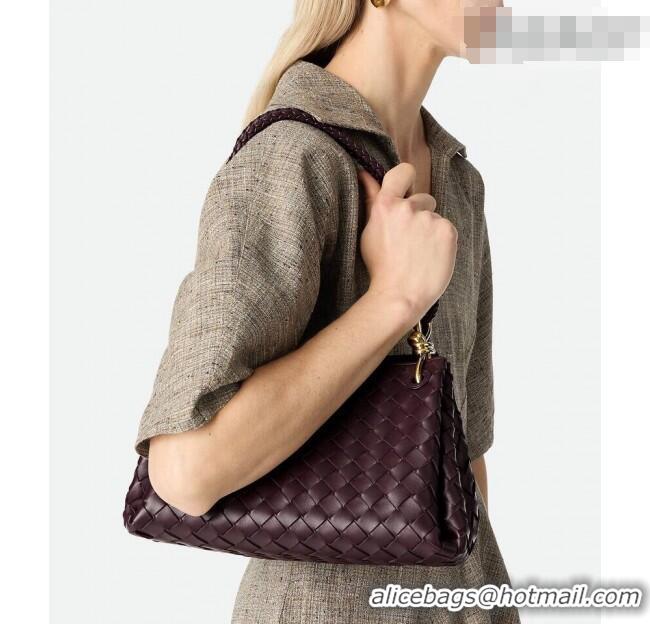 Promotional Bottega Veneta Parachute Medium Shoulder Bag in Intrecciato Leather 835921 Dark Barolo Red 2025