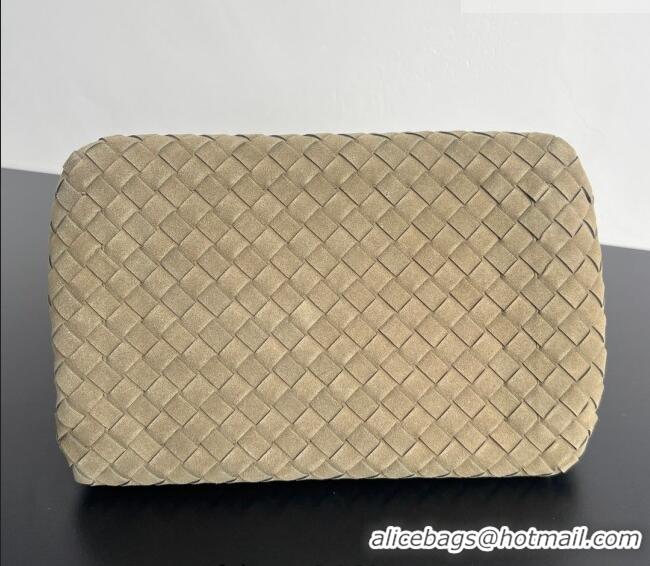 Trendy Design Bottega Veneta Large Parachute Shoulder Bag in Intrecciato Suede 796571 Grey Green 2025