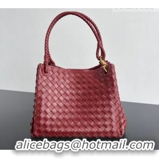 Best Quality Bottega Veneta Large Parachute Shoulder Bag in Intrecciato Leather 796571 Sapele Red 2025