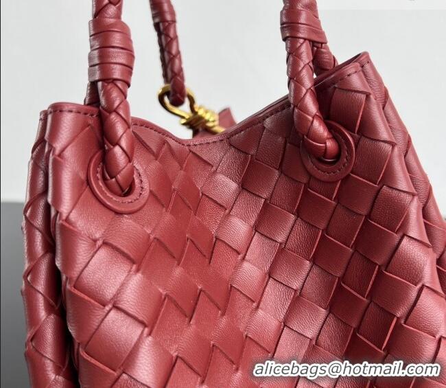 Best Quality Bottega Veneta Large Parachute Shoulder Bag in Intrecciato Leather 796571 Sapele Red 2025