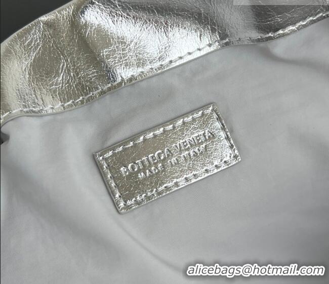 Best Price Bottega Veneta Medium Dustbag in Intrecciato Leather 796728 Silver-Tone 2025