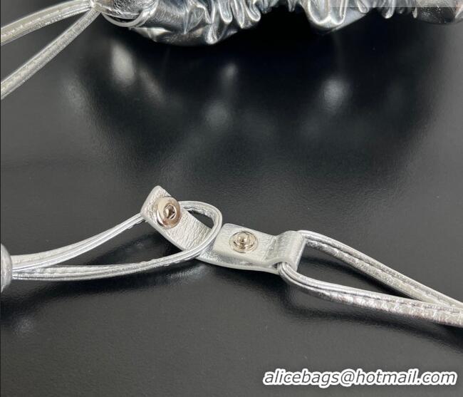 Best Price Bottega Veneta Medium Dustbag in Intrecciato Leather 796728 Silver-Tone 2025