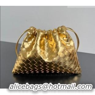 Affordable Price Bottega Veneta Medium Dustbag in Intrecciato Leather 796728 Gold-Tone 2025