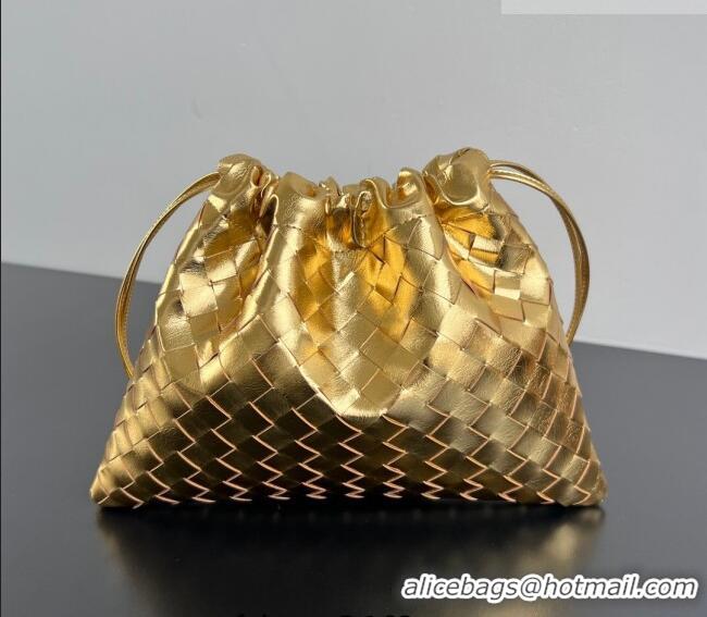 Affordable Price Bottega Veneta Medium Dustbag in Intrecciato Leather 796728 Gold-Tone 2025