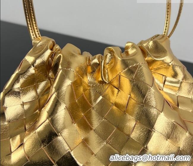 Affordable Price Bottega Veneta Medium Dustbag in Intrecciato Leather 796728 Gold-Tone 2025