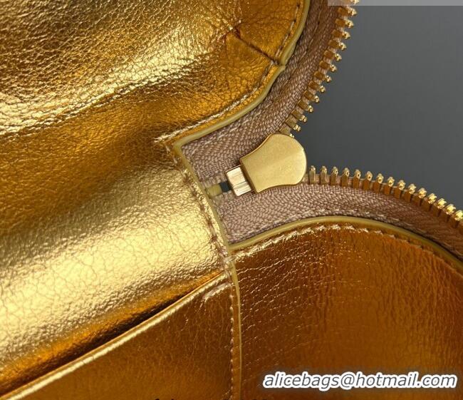 Famous Brand Bottega Veneta Bang Bang Vanity Case in Intrecciato Leather 789109 Gold-Tone 2025