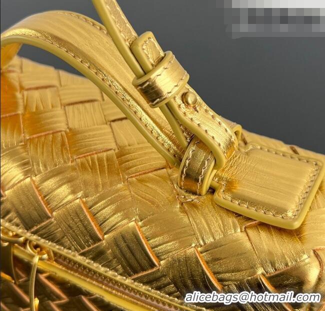 Famous Brand Bottega Veneta Bang Bang Vanity Case in Intrecciato Leather 789109 Gold-Tone 2025