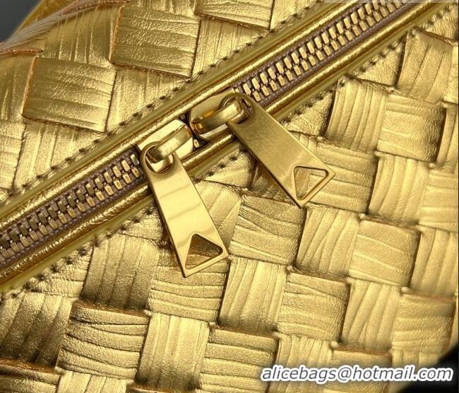 Famous Brand Bottega Veneta Bang Bang Vanity Case in Intrecciato Leather 789109 Gold-Tone 2025