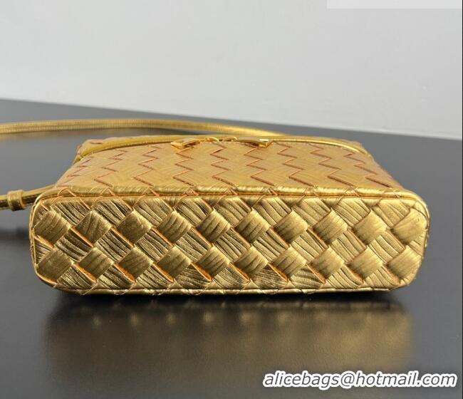 Famous Brand Bottega Veneta Bang Bang Vanity Case in Intrecciato Leather 789109 Gold-Tone 2025