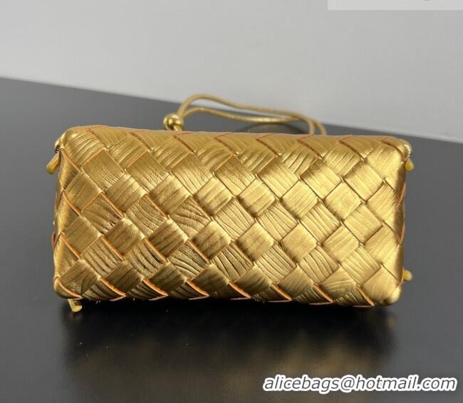 Buy Fashionable Bottega Veneta Intrecciato Leather Concert Pouch Mini bag 794258 Gold-Tone 2025