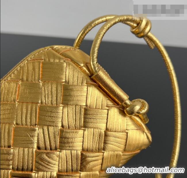 Buy Fashionable Bottega Veneta Intrecciato Leather Concert Pouch Mini bag 794258 Gold-Tone 2025
