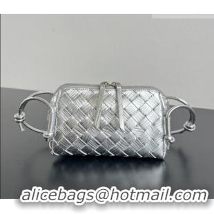 Best Price Bottega Veneta Intrecciato Leather Concert Pouch Mini bag 794258 Silver-Tone 2025