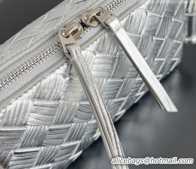 Best Price Bottega Veneta Intrecciato Leather Concert Pouch Mini bag 794258 Silver-Tone 2025