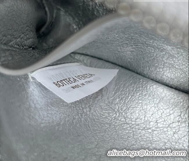 Best Price Bottega Veneta Intrecciato Leather Concert Pouch Mini bag 794258 Silver-Tone 2025