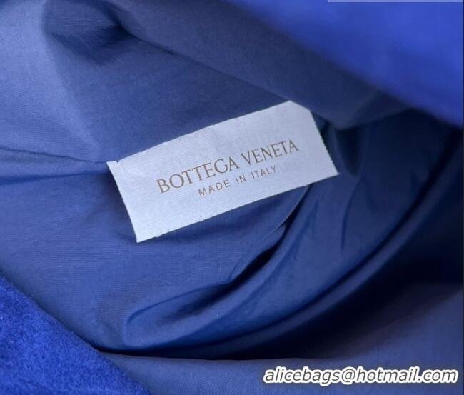 New Design Bottega Veneta Giorno Shoulder Bag in Intrecciato Suede 857657 Royal Blue 2026