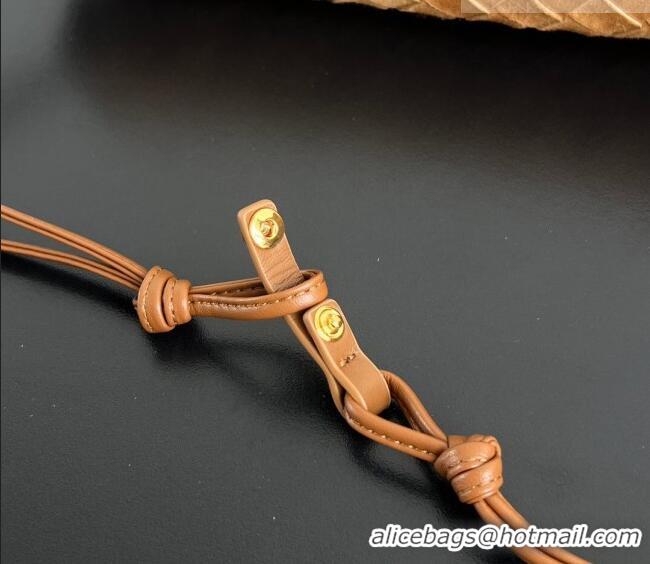 Super Quality Bottega Veneta Giorno Shoulder Bag in Intrecciato Suede 857657 Amber Brown 2026