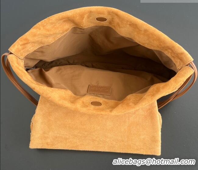 Super Quality Bottega Veneta Giorno Shoulder Bag in Intrecciato Suede 857657 Amber Brown 2026