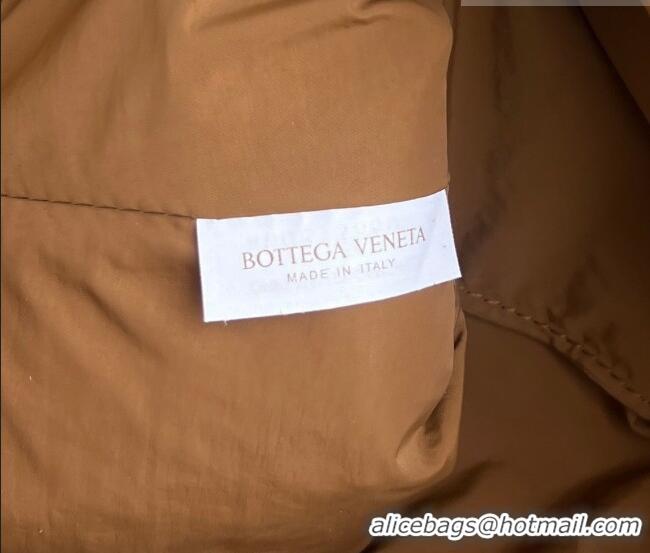 Super Quality Bottega Veneta Giorno Shoulder Bag in Intrecciato Suede 857657 Amber Brown 2026