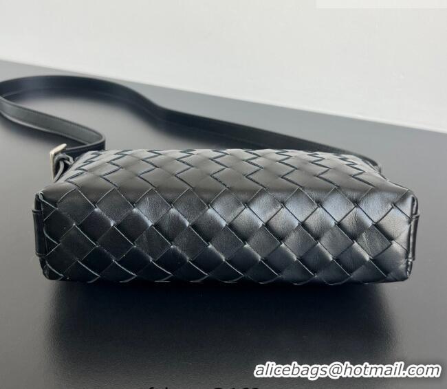 Super Quality Bottega Veneta Men's Traveler Phone Pouch Crossbody Bag in Intrecciato Leather 844018 Black 2026