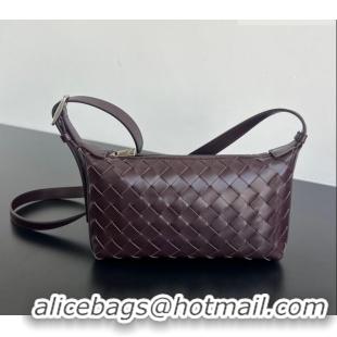 Top Grade Bottega Veneta Men's Traveler Phone Pouch Crossbody Bag in Intrecciato Leather 844018 Dark Barolo Red 2026