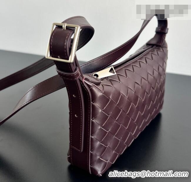 Top Grade Bottega Veneta Men's Traveler Phone Pouch Crossbody Bag in Intrecciato Leather 844018 Dark Barolo Red 2026