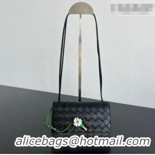Luxury Cheap Bottega Veneta Andiamo Daisy Pouch Mini Bag in Intrecciato Leather 838870 Black 2025