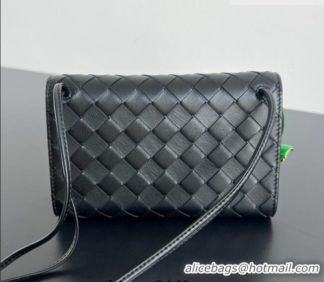 Luxury Cheap Bottega Veneta Andiamo Daisy Pouch Mini Bag in Intrecciato Leather 838870 Black 2025