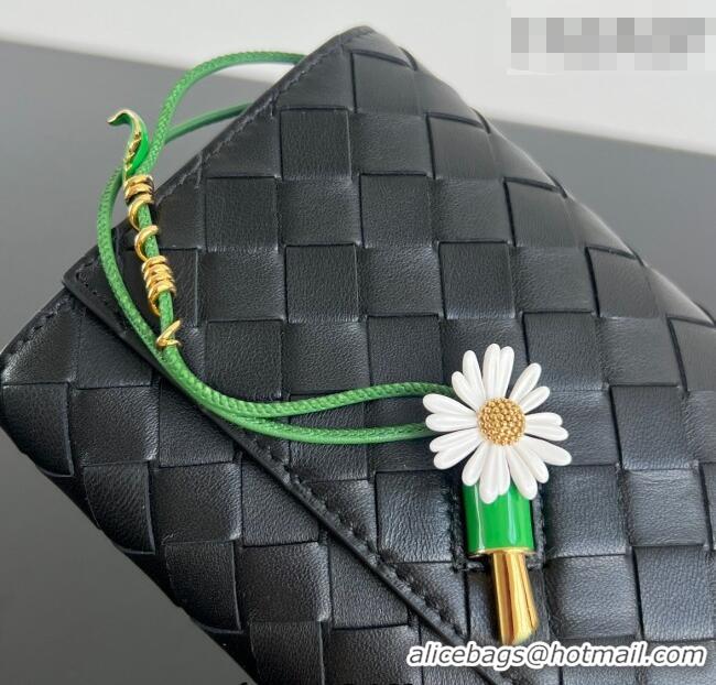 Luxury Cheap Bottega Veneta Andiamo Daisy Pouch Mini Bag in Intrecciato Leather 838870 Black 2025