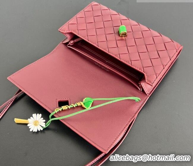 Buy Cheap Bottega Veneta Andiamo Daisy Pouch Mini Bag in Intrecciato Leather 838870 Barolo Red 2025