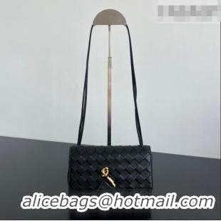 Well Crafted Bottega Veneta Andiamo Pouch on Strap Mini Bag in Intrecciato Leather 836940 Black 2026