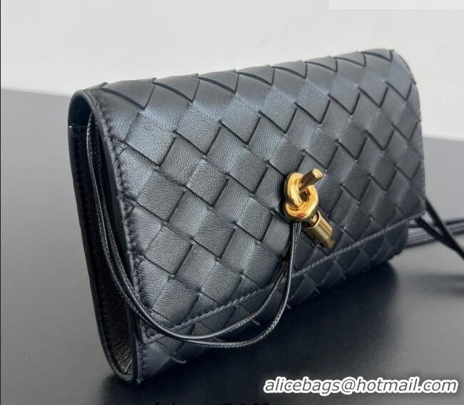 Well Crafted Bottega Veneta Andiamo Pouch on Strap Mini Bag in Intrecciato Leather 836940 Black 2026