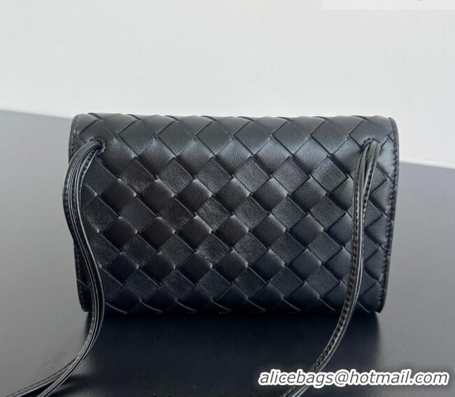 Well Crafted Bottega Veneta Andiamo Pouch on Strap Mini Bag in Intrecciato Leather 836940 Black 2026