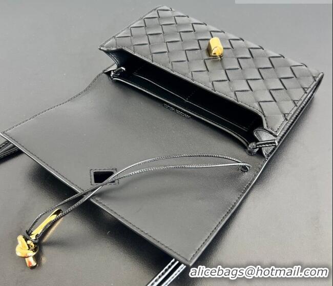 Well Crafted Bottega Veneta Andiamo Pouch on Strap Mini Bag in Intrecciato Leather 836940 Black 2026
