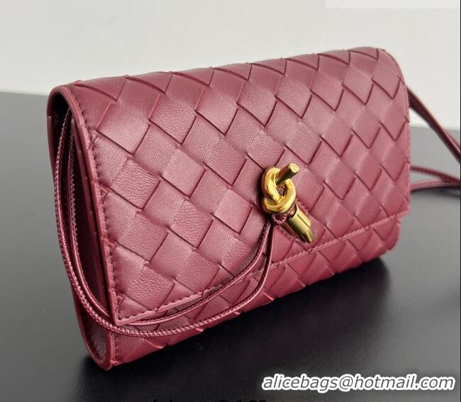 Top Quality Bottega Veneta Andiamo Pouch on Strap Mini Bag in Intrecciato Leather 836940 Barolo Red 2026
