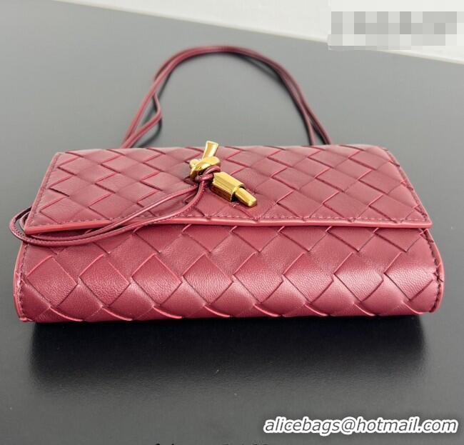 Top Quality Bottega Veneta Andiamo Pouch on Strap Mini Bag in Intrecciato Leather 836940 Barolo Red 2026