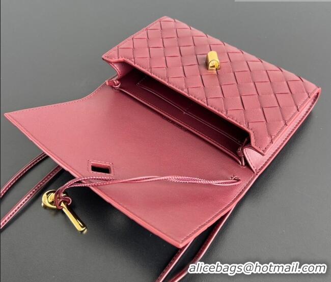 Top Quality Bottega Veneta Andiamo Pouch on Strap Mini Bag in Intrecciato Leather 836940 Barolo Red 2026